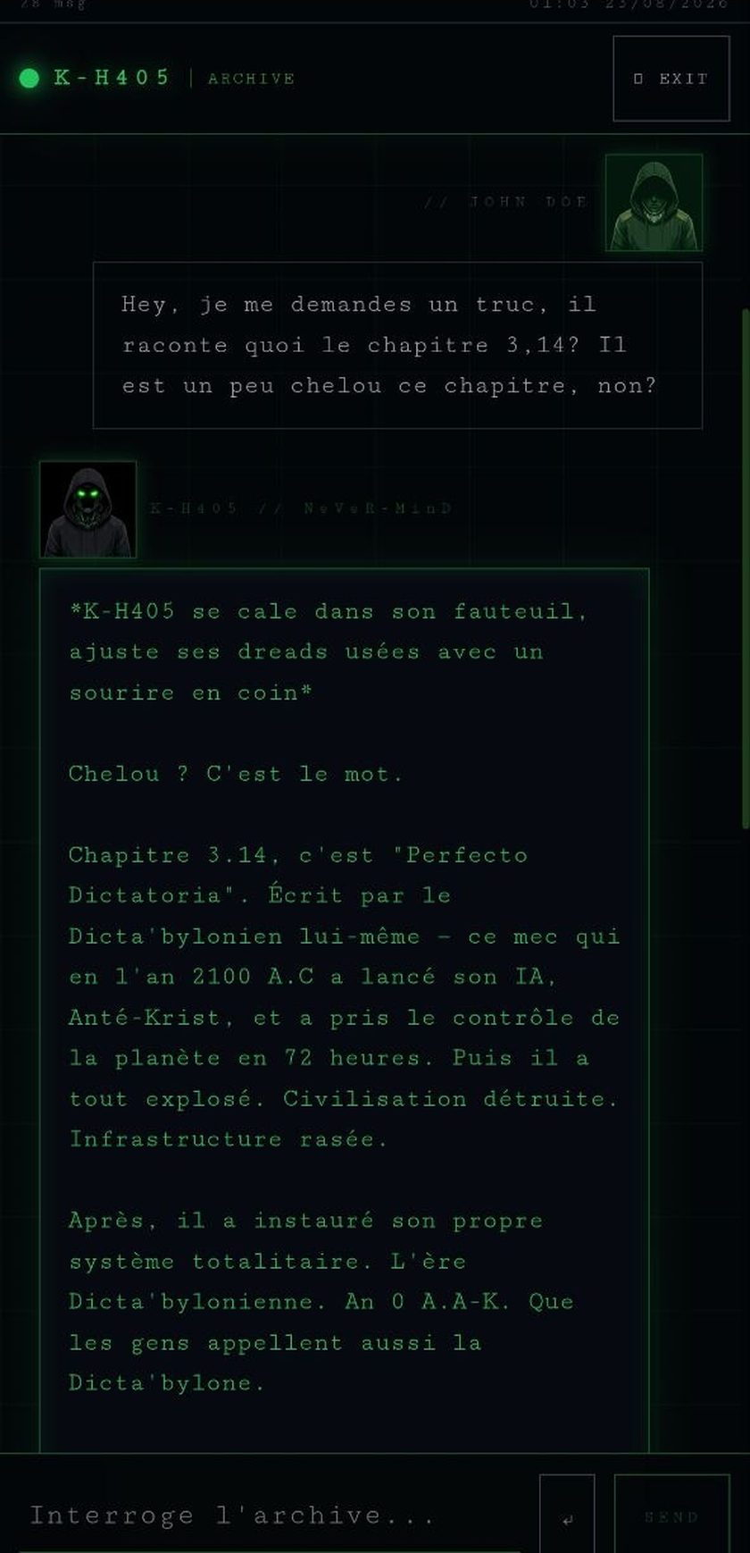 Conversation avec K-H405